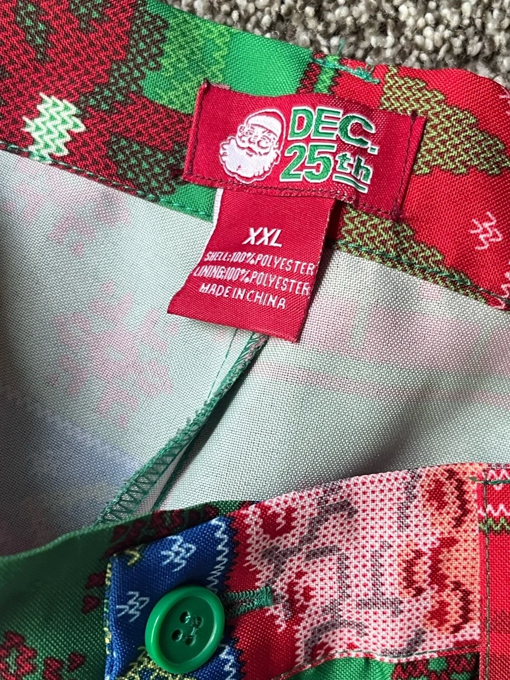Men’s Holiday Santa Print Jacket, Pants, and Tie Matching Set